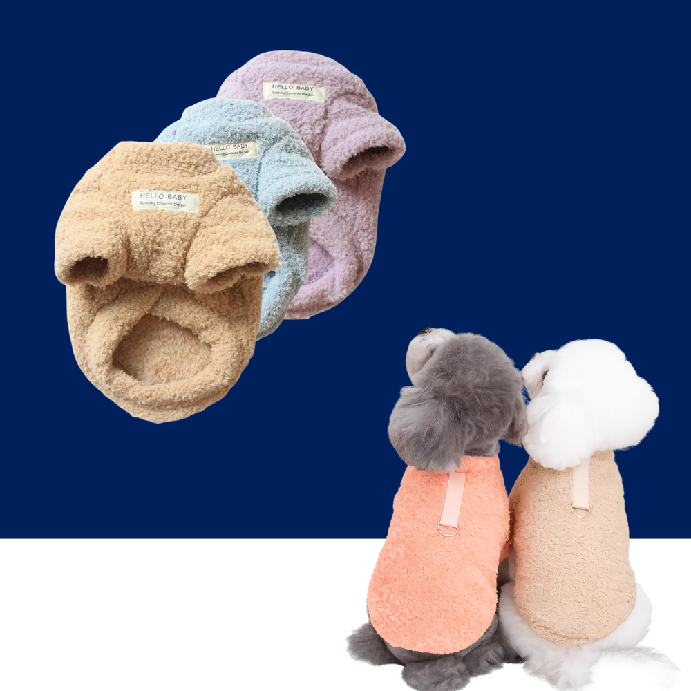 Winter Warm Plush Dog Sweater – Soft Pet Coat for Small Dogs & Puppies
