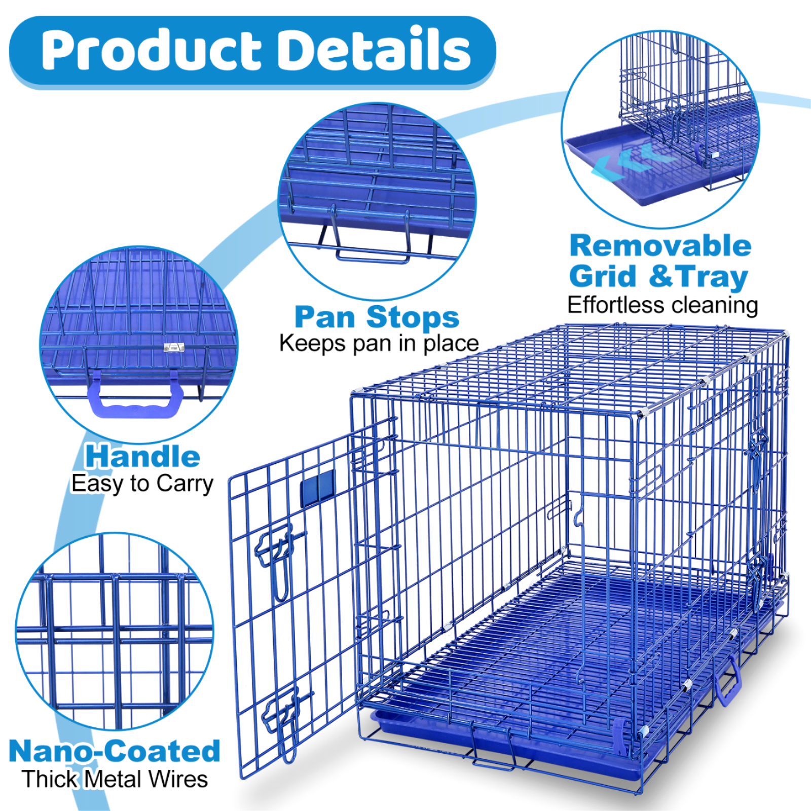 30" Collapsible Blue Dog Crate BLU30